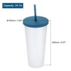 Unique Bargains Matte Style Double Wall Acrylic Straw Tumbler with Lid - 2 of 4