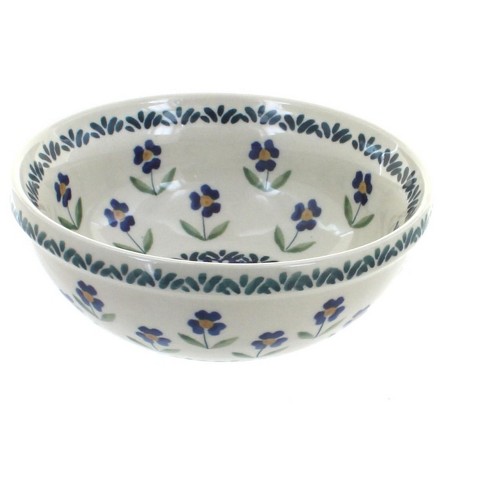 Blue Rose Polish Pottery Blue Daisy Dessert Bowl : Target