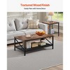 VEVOR 3 Pieces Living Room Table Sets, 41.3 in Industrial Coffee Table with 2 Square End Side Tables, Brown&Black - 4 of 4