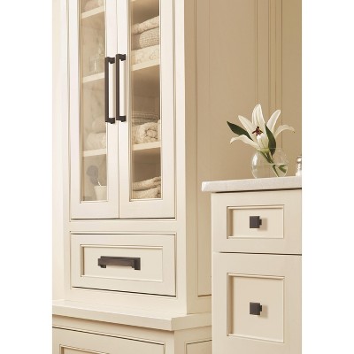 Oil Rubbed Bronze Square Cabinet Knob with Mounting Hardware