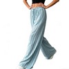 Women's High Waisted Wide Leg Pants, Lightweight Striped Palazzo Trousers with Drawstrin - 4 of 4