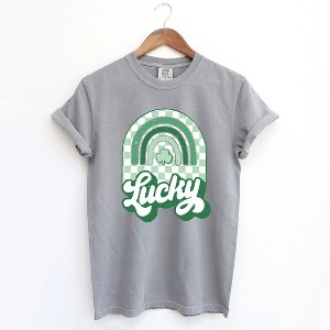 Simply Sage Market Women's Lucky Shamrock Rainbow Short Sleeve Garment Dyed Tee - 1 of 4