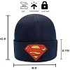 Beanie for Kids and Adults Winter Hat – Beanie with Superman Patch Licensed (One Size) - 2 of 4