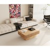 38.6" Lift-Top Fluted Coffee Table with Storage,Adjustable Height Solid Wood Veneer Modern Living Room Table-Baofuwish - 3 of 4