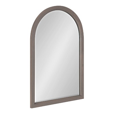 20" x 30" Hogan Wood Framed Arch Decorative Wall Mirror Gray - Kate & Laurel All Things Decor