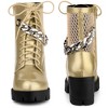 Allegra K Women's Platform Chain Chunky Heel Combat Boots - 2 of 4
