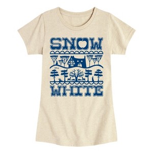 Girls' - Snow White - Scandinavian Fitted Short Sleeve Graphic T-Shirt - 1 of 3