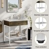 Modern Freestanding Bathroom Vanity with Resin Sink, Storage Cabinet and Open Glass Shelf, Contemporary Bathroom Cabinet Set - 2 of 4