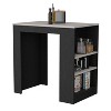 APRILSOUL Kitchen Island with 3-Side Shelves, Wengue/Ibiza Marble Top, Dining and Prep Station - 2 of 4