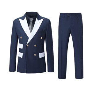 Cloudstyle Mens 2-Piece Dress Suit Blazer Slim Fit Double-Breasted Suit Jacket Sport Coat and Pants Set - 1 of 4