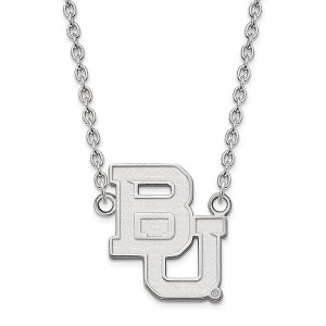 Black Bow Jewelry 10k White Gold Baylor Bears NCAA Necklace 18 Inch - 1 of 4