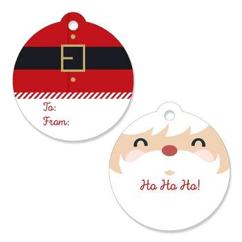 Big Dot of Happiness Jolly Santa Claus - Christmas Party Favor Gift Tags (Set of 20)