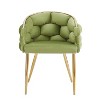 CAVINAS Velvet Upholstered Accent Chair with Gold Legs,Modern Arm Chairs for Bedroom,Reading Room,1pc/2pc - 4 of 4