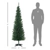6' Artificial Pencil Christmas Tree, Slim Xmas Tree with 390 Realistic Branch Tips and Plastic Stand - 3 of 4