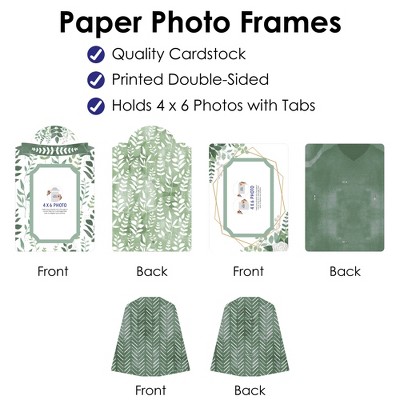 Boho Botanical Greenery Party 4x6 Paper Photo Frame Kit - Set of 12