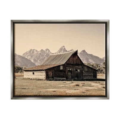 Stupell Industries Rural Cabin Nature Mountain PeaksFloater Canvas Wall Art