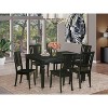 HomeStock 7-Piece Rectangle Black Finish Solid Wood Top Dining Table with 6 Chairs - 2 of 4