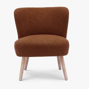 WestinTrends Genevieve 25" Wide Upholstered Boucle Armless Accent Chair - 1 of 4