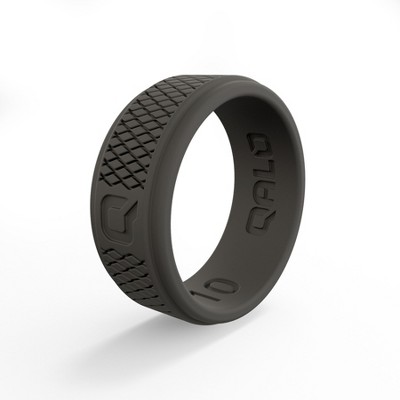 Qalo Men's Crosshatch Dark Gray Q2X Ring