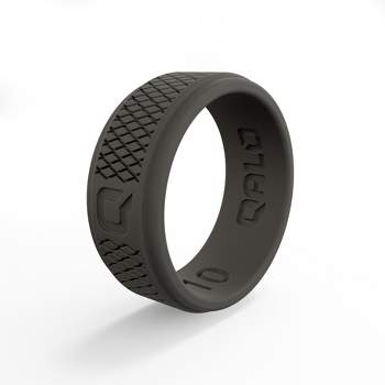 Qalo Men's Crosshatch Q2X Ring Size 09 - Dark Gray