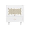 Bella Depot Wooden Nightstand with Rattan-Woven Storage Cabinet and 1 Drawer - 2 of 4