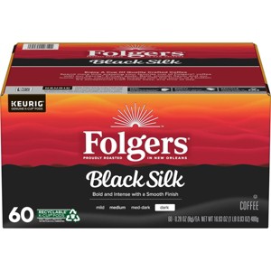 Folgers Black Silk Dark Roast Coffee - Keurig K-Cup Pods - 60ct - 1 of 4