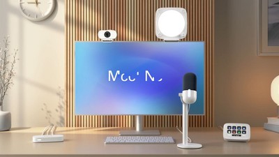 White USB Condenser Microphone with Stand and Pop Filter