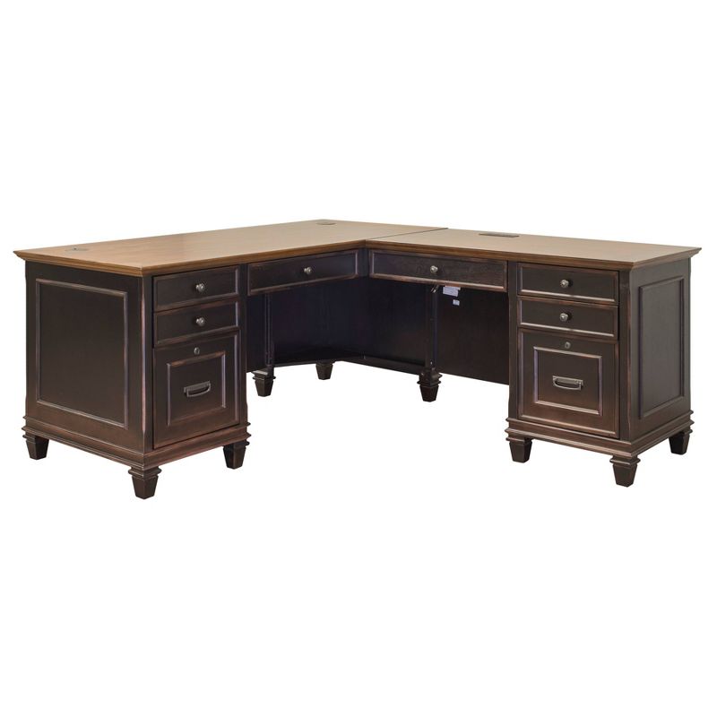 Hartford L Shaped Pedestal Desk - Martin Furniture, 1 of 10