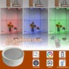 Modern Glass Display Cabinet with 2 Large Drawers, Bookshelf Storage Cabinet Accent Cabinet with LED lights - ModernLuxe - 4 of 4