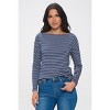WEST K Women's Aya Long Sleeve Boat Neck Stripe Top - 3 of 4