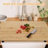 Bamboo Cutting Board Stovetop Cover,  Extra Large Noodle Board with 4 Removable Feet, Juice Groove, Wooden Stove Top Covers - 2 of 4