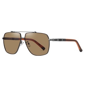 Anna-Kaci Men's Fashion Two Tone Box Polarized Sunglasses UV400 Protection - 1 of 4