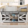 PAKASEPT Farmhouse Sliding Barn Door Entryway Furniture with Bench and Shoe Storage and Coat Rack, Hall Tree with Bench - 4 of 4