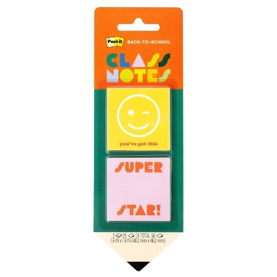 Post-it 2pk Class Notes Super Star