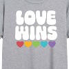 Women's - Instant Message - Love Wins Rainbow Hearts Oversized Graphic T-Shirt - 2 of 4