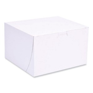 SCT Bakery Boxes, Standard, 8 x 8 x 5, White, Paper, 100/Carton - 1 of 4