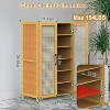 KTMBDW 6 Tier Shoe Storage Cabinet with Doors, Bamboo Multifunctional Organizer Rattan Pattern Rack Unit for Entryway, Living Room, Natural - 2 of 4