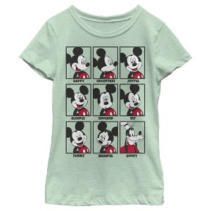 Girl's Disney Mickey Mouse All Emotions Grid T-Shirt - 1 of 4