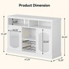 YESFASHION Modern coffee bar cabinet with 2 glass doors, adjustable shelves, with wine rack, white dining room cabinet for living room, dining room - 3 of 4
