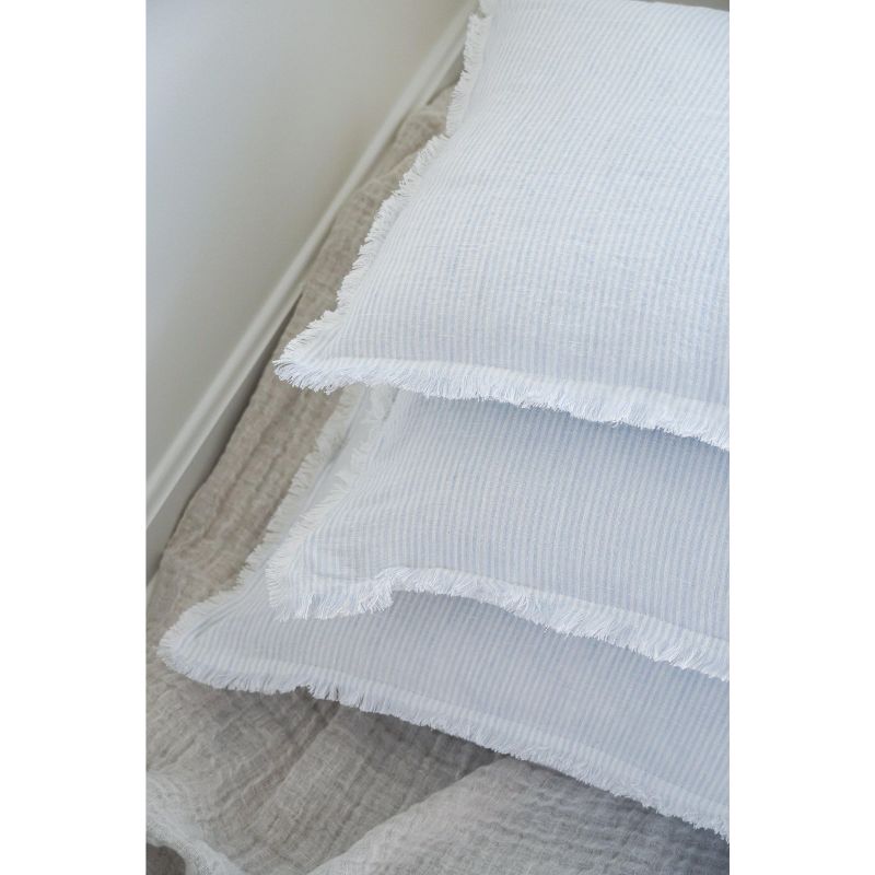 Sky Blue Pinstripe So Soft Linen Pillow, 5 of 12