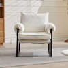 Okak Modern Chenille Upholstered Back Adjustable Armchair with Black Metal Frame,Leisure Recliner Chair for Living Rooms,Relaxation Areas - 2 of 4