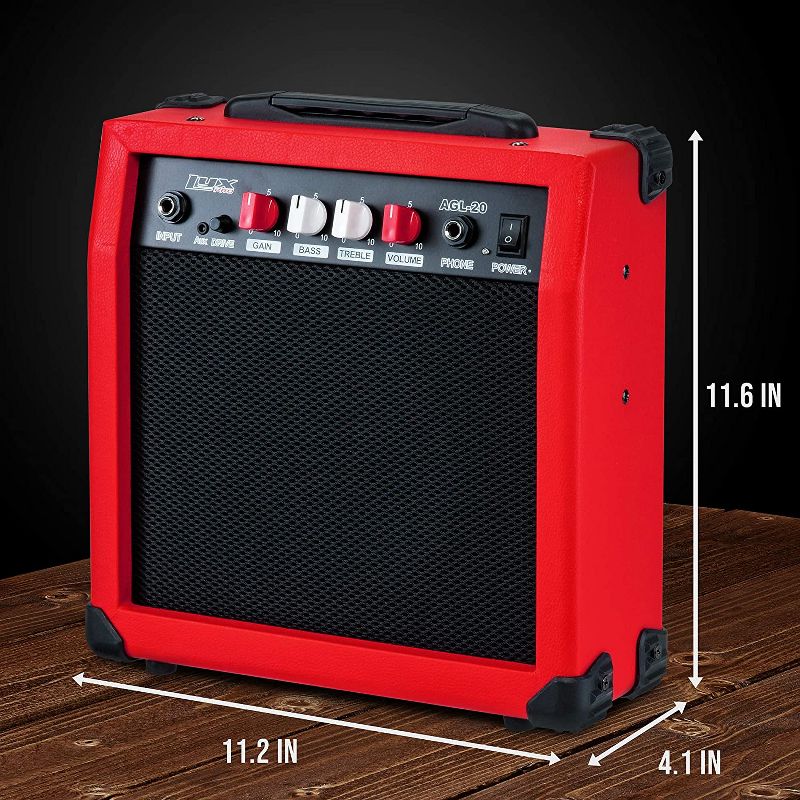 LyxPro Electric Guitar Amp, 20w Portable Mini Amplifier, 4 of 5