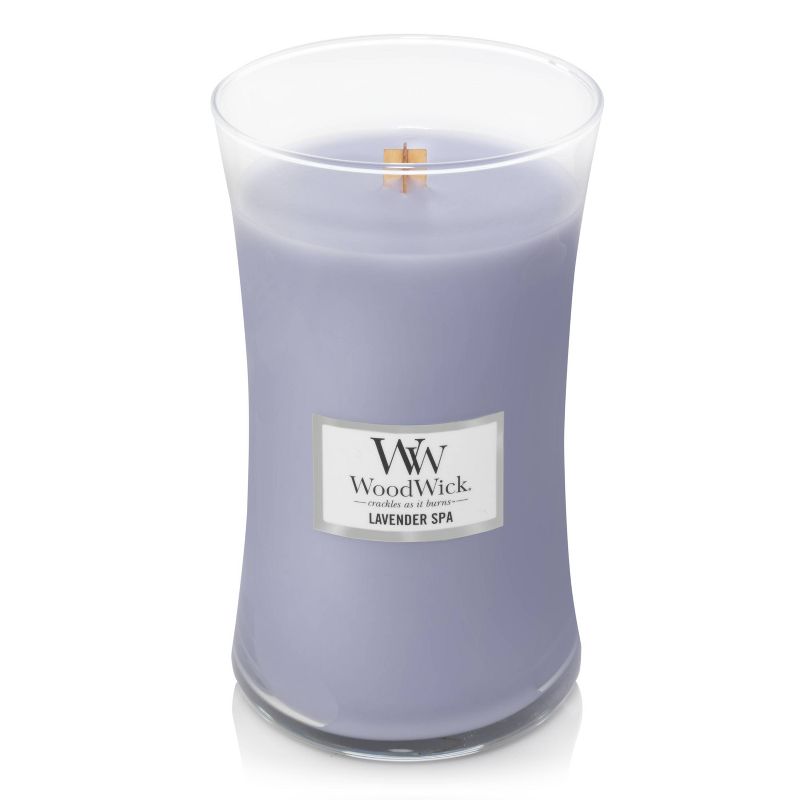 21.5oz Large Hourglass Jar Candle Lavender Spa - WoodWick, 3 of 8
