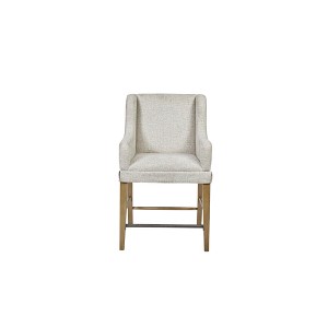 24" Upholstered & Wood Counter Stool (Set of 2) with Soft Polyester Fabric, Metal Stretcher and Durable Support for Kitchen or Dining Area - 1 of 4