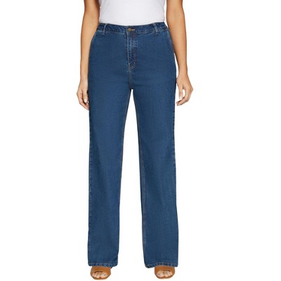 Jessica London Women's Plus Size True Fit Stretch Denim Wide Leg Jean