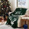 Lomsoe Christmas Flannel Throw Blanket for Couch, Soft Fuzzy Cozy Blankets for Winter, Green Reindeer Patternt Decoration Blanket. - 3 of 4