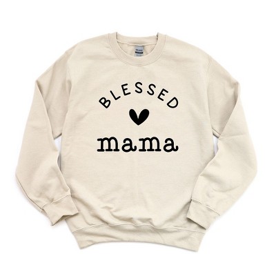 Simply Sage Market Women's Graphic Sweatshirt Blessed Mama Heart