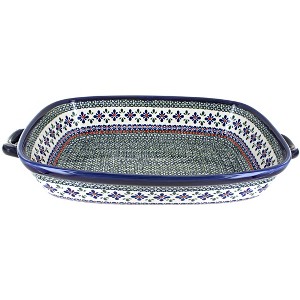 Blue Rose Polish Pottery 1346 Zaklady Extra Large Baker with Handles - 1 of 1