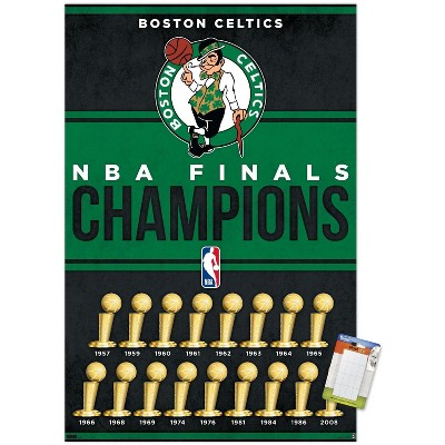 Trends International NBA Boston Celtics - Champions 23 Unframed Wall Poster  Print White Mounts Bundle 22.375