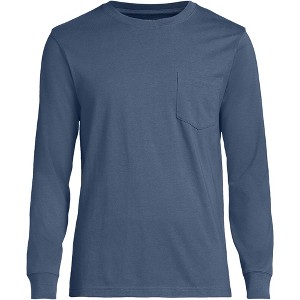 Lands' End Men's Super-T Long Sleeve T-Shirt with Pocket - 1 of 2